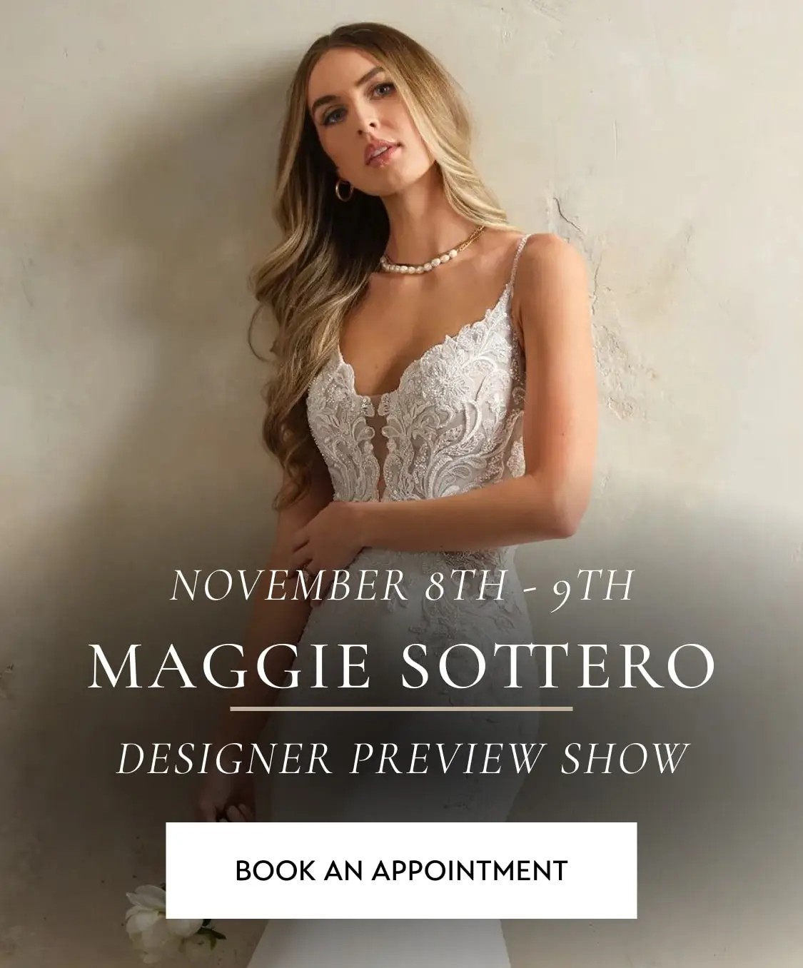 Maggie Sottero Designer Preview Shot at Weddings by Debbie Mobile